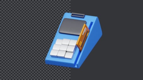 Modern 3D POS Terminal Credit Card Payment Animation