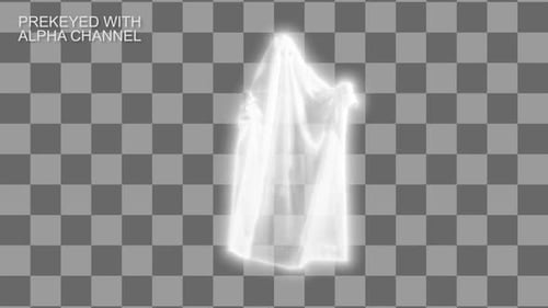Floating White Ghost with Alpha Channel for Halloween Videos