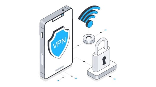 VPN (Virtual Private Network) Isometric Animation Alpha Channel