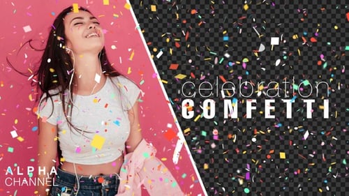 Vibrant Confetti Bursts and Falling Animation Pack