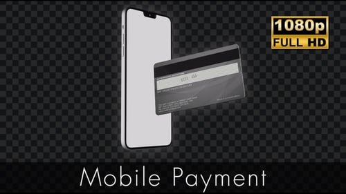 3D Smartphone and Credit Card Rotating Mockup Animation