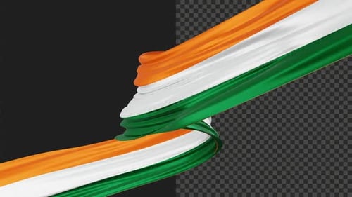 Animation vibrante en forme de ruban de drapeau indien 4K