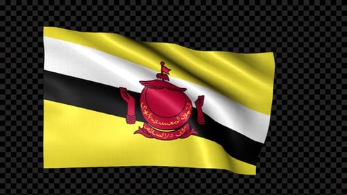Brunei Darussalam National Flag Waving Animation