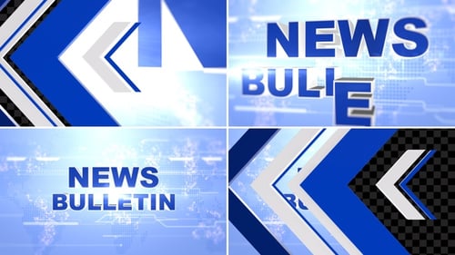 3D News Bulletin Title with Geometric Arrows
