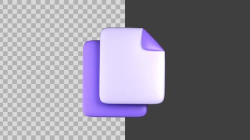 Modern 3D Document File Icon Animation