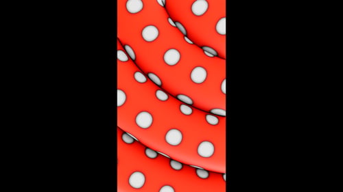 Vertical video white polka dot on red rotating circles loop animation