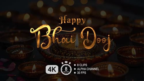 Animación de texto Happy Bhai Dooj