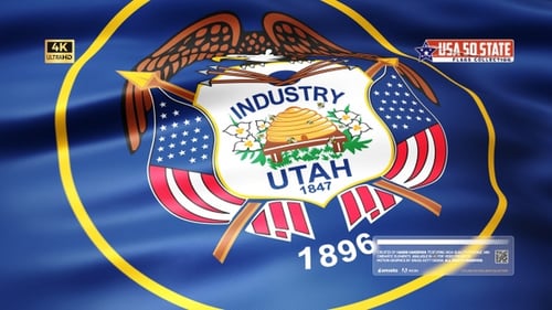 Utah Flag Loop Animation Seamless 4 K Video Background