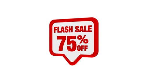 Animated Flash Sale 75% Off Discount Speech Bubble Tag
