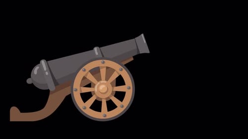 Artillery Cannon Firing Looped Alpha Channel