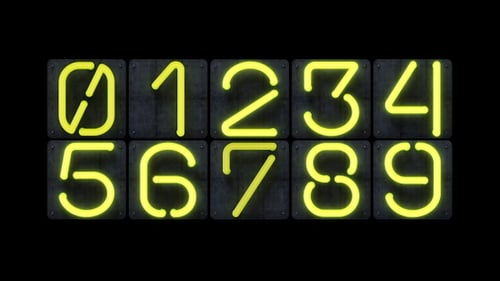 Neon Light Number Countdown Flip Board