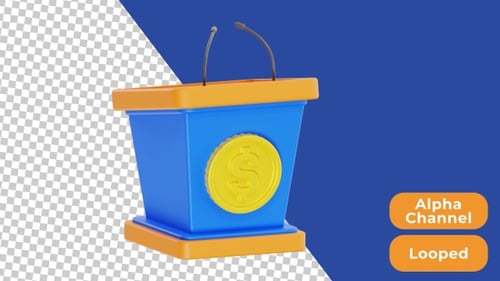 3D Animated Financial Speech | Alpha Channel