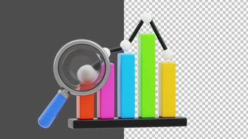 Animation 3D de l'analyse des tendances | Alpha Channel