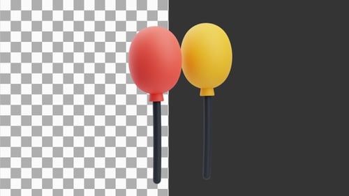 3D Animation of Ballon Floating High with Wonder and Excitement | Alpha Channel