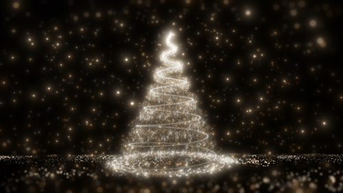 Elegant Glowing Christmas Tree Forming Particle Animation
