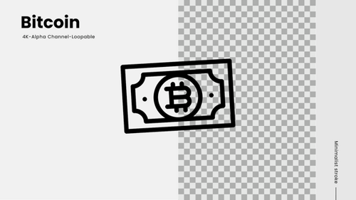 Minimalist Bitcoin Banknote Icon Animation