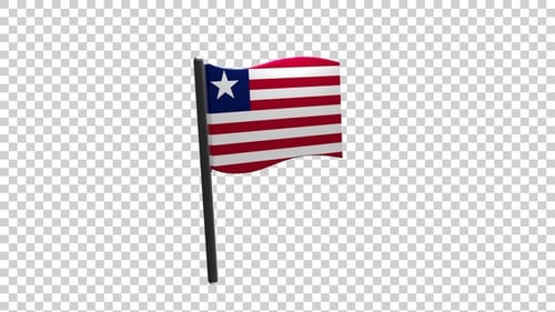 Animated 3D Waving Flag of Liberia for National Identity