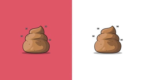 Pack Of 2 Sliding Poop Emojis Sliding On Alpha And White Loop