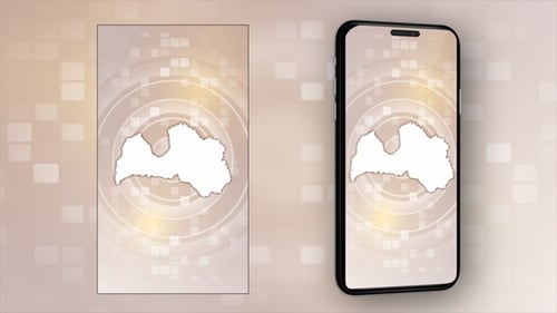 Carte animée de la Lettonie - Vidéo verticale