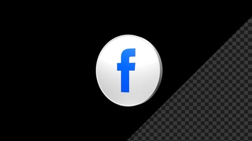 3D Facebook Logo Spin Loop Animation