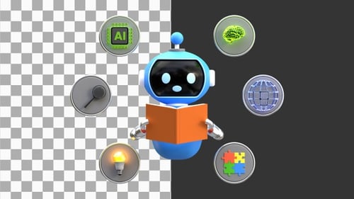 3D Animation of AI training | Alpha Channel