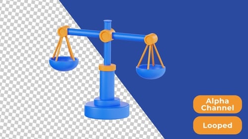 Animierte 3D-Gesetzskala | Alpha-Kanal