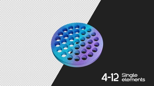 Abstract 3D Rotating Disc with Gradient Colors Loop