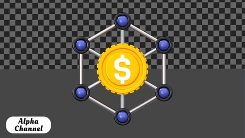 Decentralized Finance Network 3D Animation | Alpha Channel