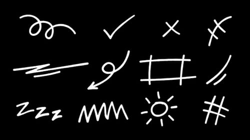 Animated Hand-Drawn Sketch Line Elements Pack