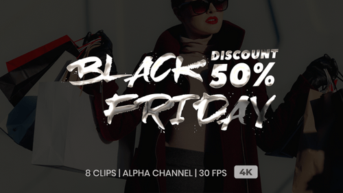 Animated Black Friday Discount Titles Pack with Brush Strokes