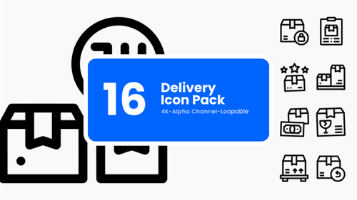 Animated Delivery and Logistics Line Icon Pack