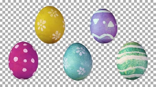Easter Eggs Roatating Alpha Channel