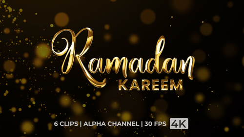 Golden Ramadan Kareem Animated Text Reveal