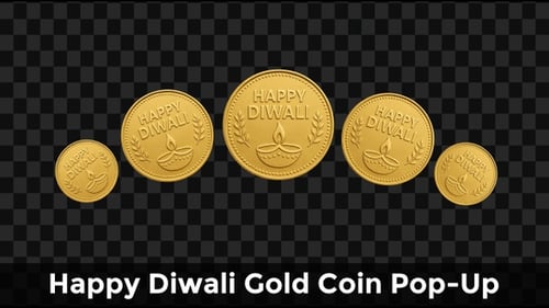 Pop-Up de la pièce d'or Happy Diwali — Célébration du festival
