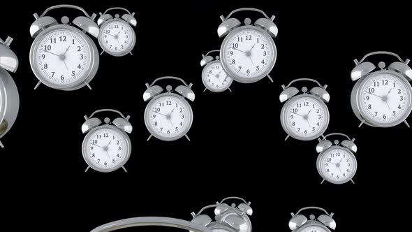Falling Alarm Clocks Animation for Time Concepts, Backgrounds Motion ...