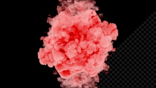 Vibrant Pink Smoke Cloud Burst Reveal Animation