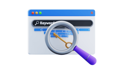 3D Browser Window Keyword Search Animation
