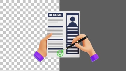 3D Job seeker resume | Alpha Channel