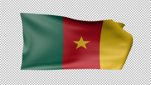Cameroon National Flag Waving Seamless Loop