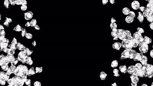 Blue Diamond Particle Refraction Green Screen.