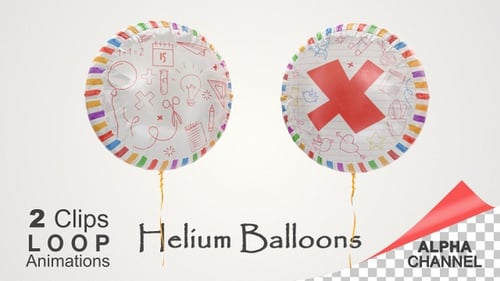 Colorful Rotating Education Balloon with Red X Mark