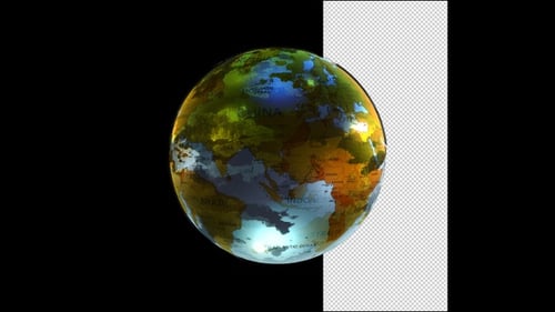 Spinning World Map Globe with Country Names Animation