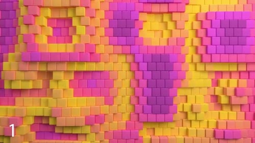 Dynamic 3D Cubes Abstract Wavy Motion Background