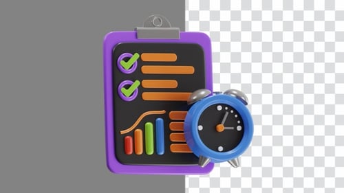 3D Animation of Business Plan Creating a Roadmap for Success | Alpha Channel