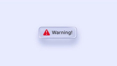 Modern Glassmorphism UI Warning Message Element