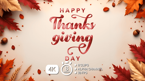 Happy Thanksgiving Day Text Animation