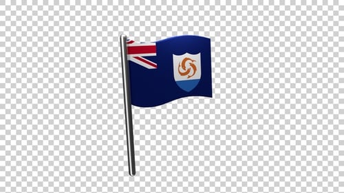 3D Anguilla Flag Waving Animation