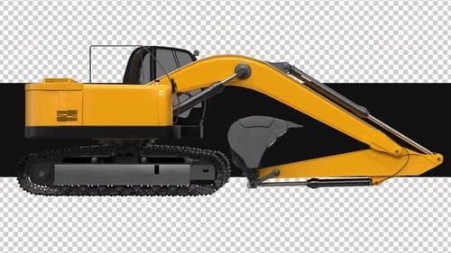 3d Excavator Rotating On Alpha Loop