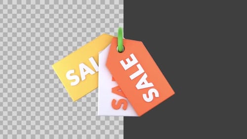3D Animated Sale Tag Icon