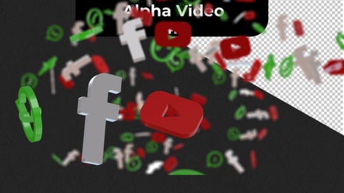 Social Media Logo Falling Animation 4K